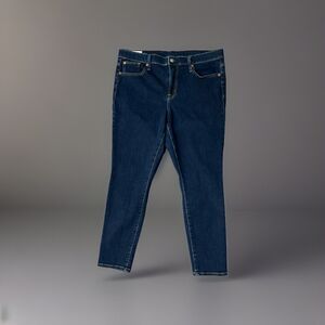 Gap Women’s True Skinny Mid Rise Denim Jeans Dark Wash 34/18 R EUC